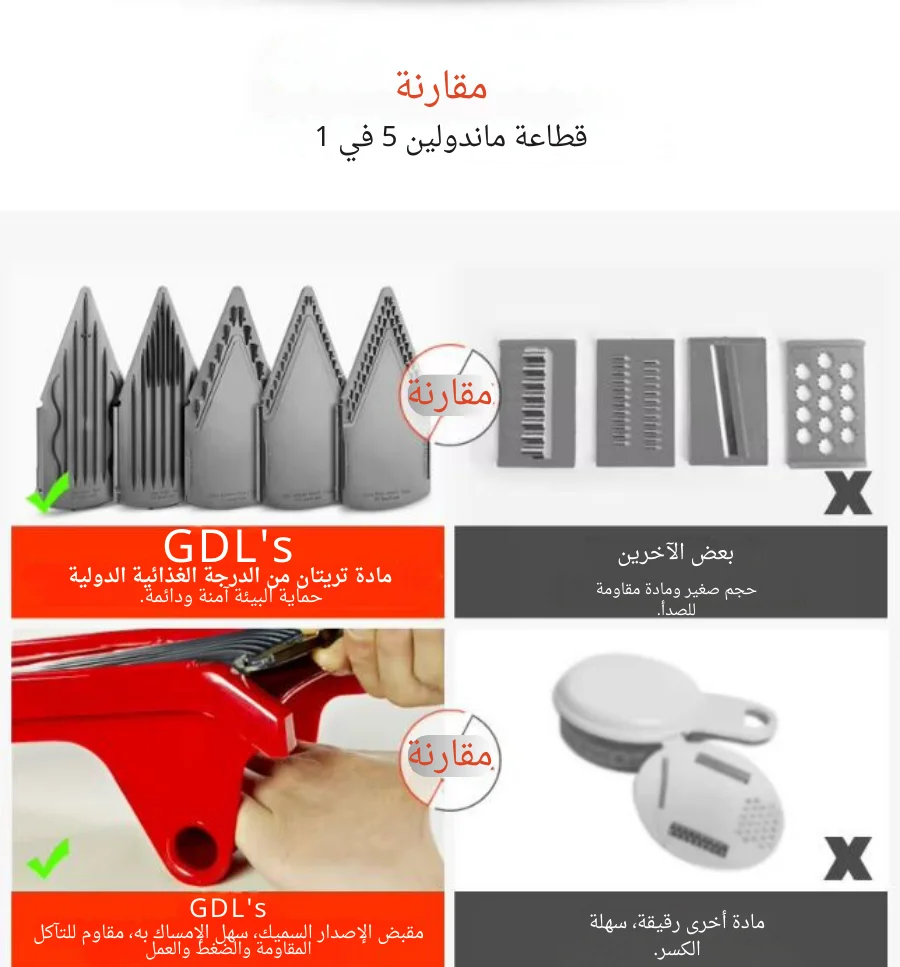 ⁦آلة قطع ماندولين متعددة الوظائف 5 في 1⁩ - الصورة ⁦4⁩